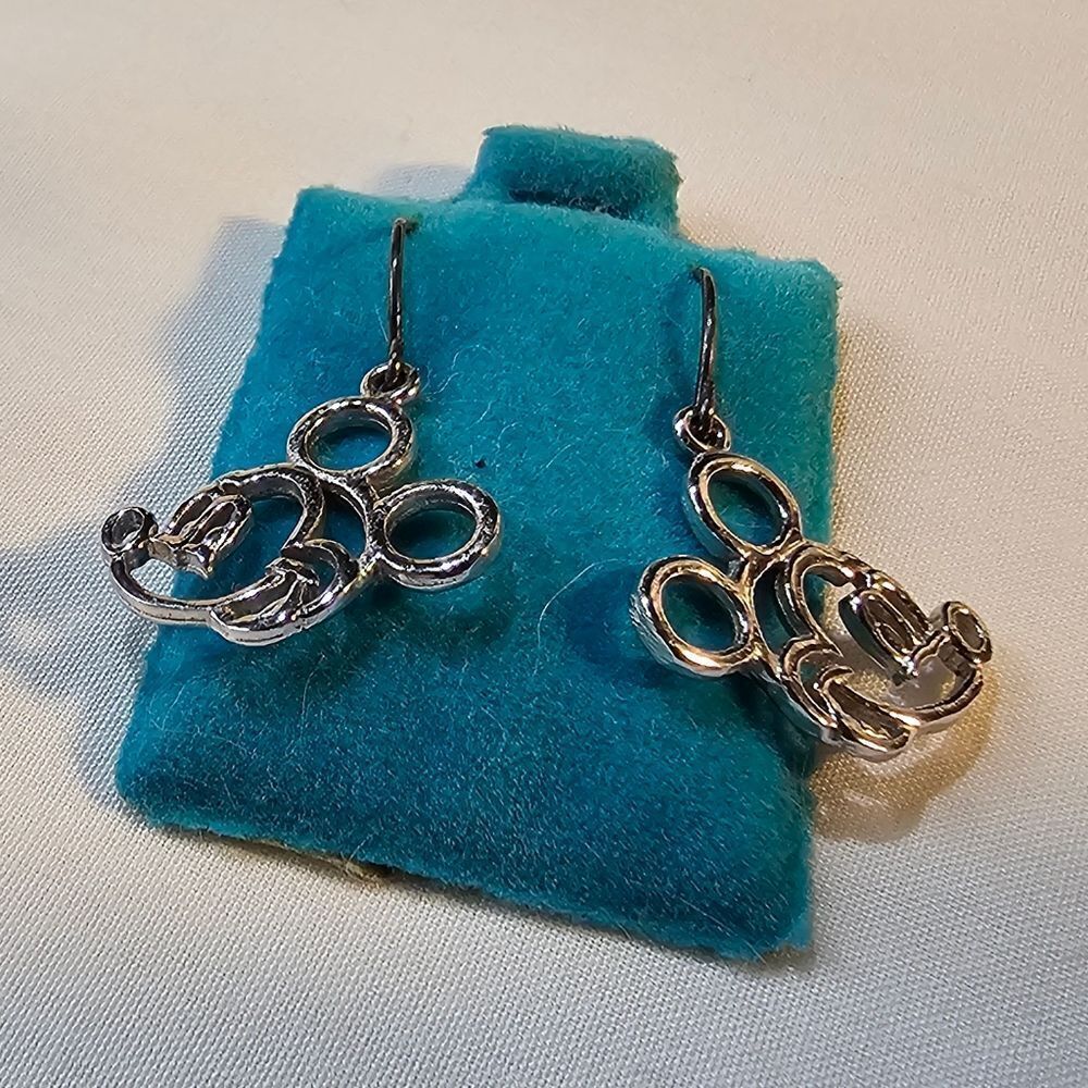 🐭 Mickey Mouse 925 Sterling Silver Dangle Earrings | Disney Jewelry